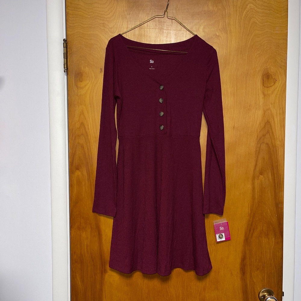 NWT SO Henley Skater Dress China Silk Junior Size S
